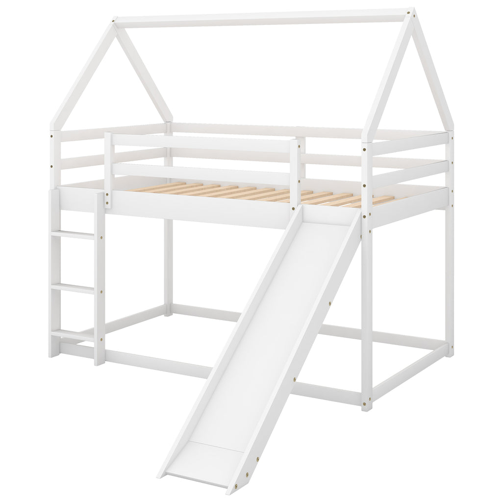 Twin bunk house bed side profile