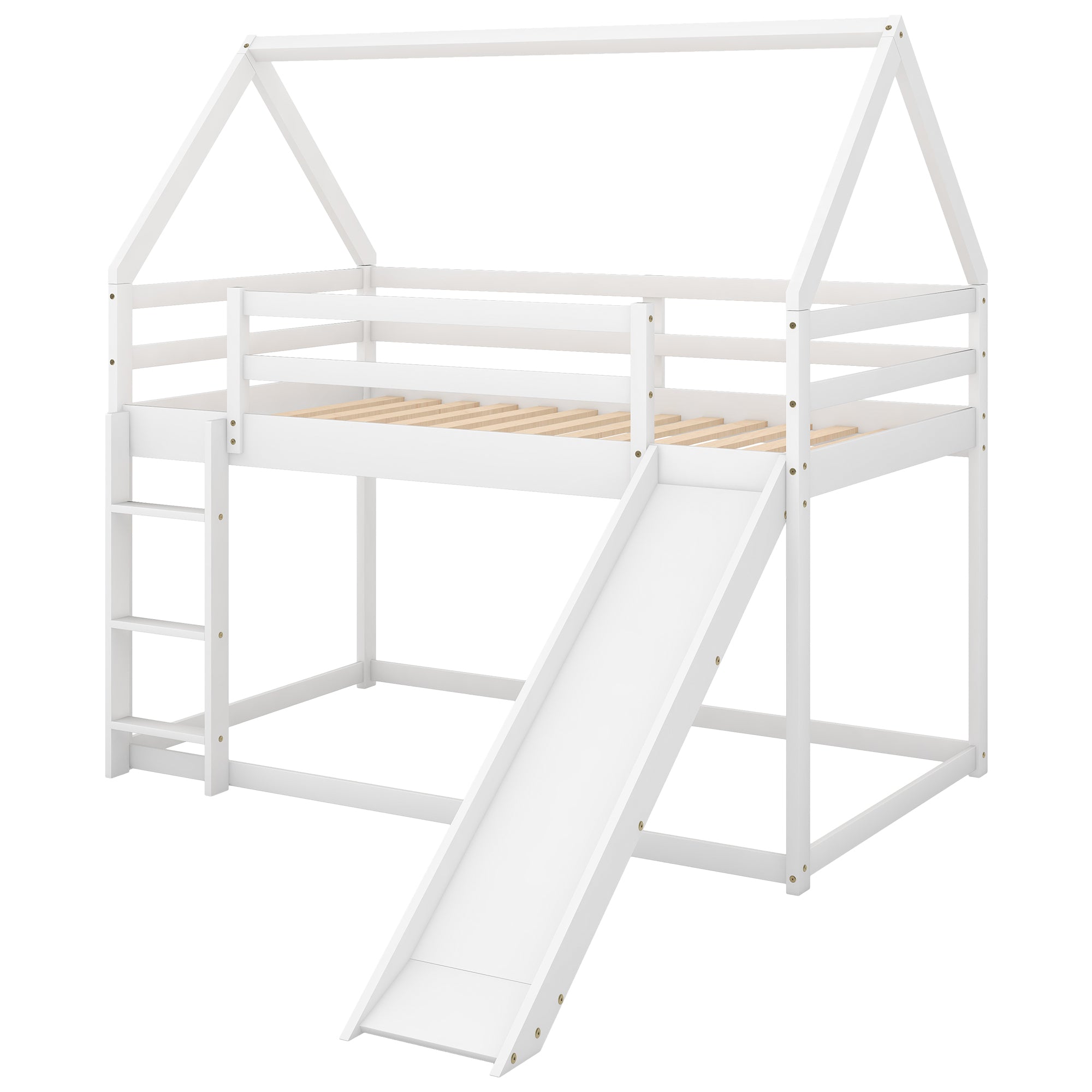 Twin bunk house bed side profile