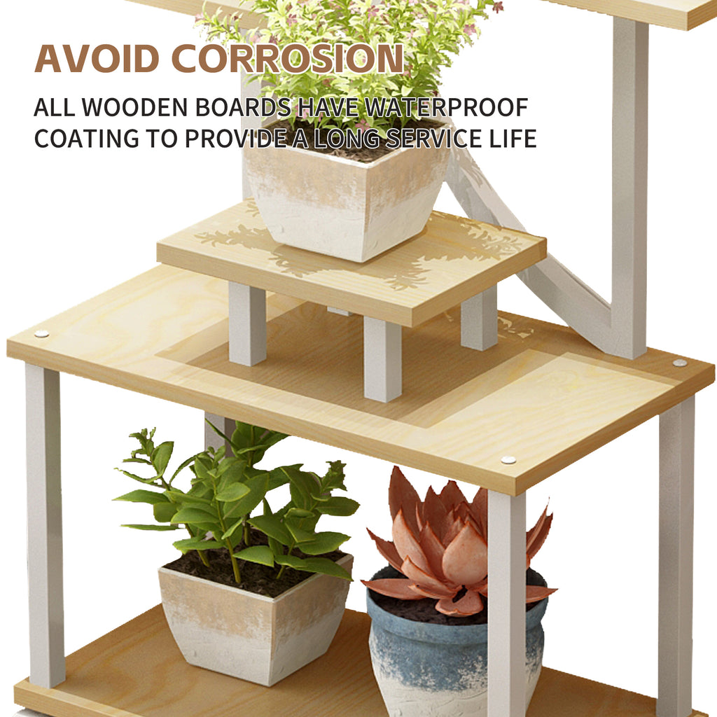 62 inch natural plant stand with grow lights full overview