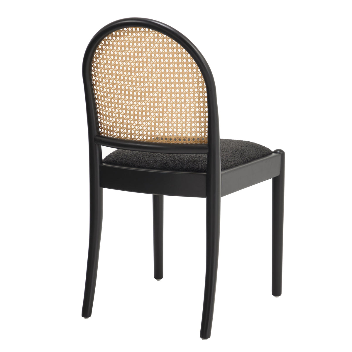 Rattan Dining Chairs Set of 2, Upholstered Linen Dining Room Chairs with Backrests, Modern Kitchen Chairs with Wood Legs for Dining Room, Beige