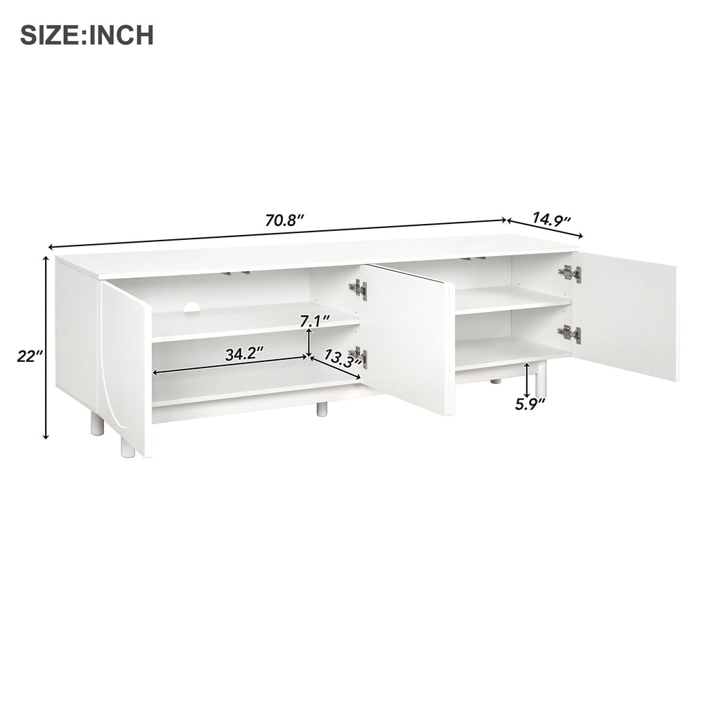 TV Stand with Arch Cabinets — for TVs Up to 78"