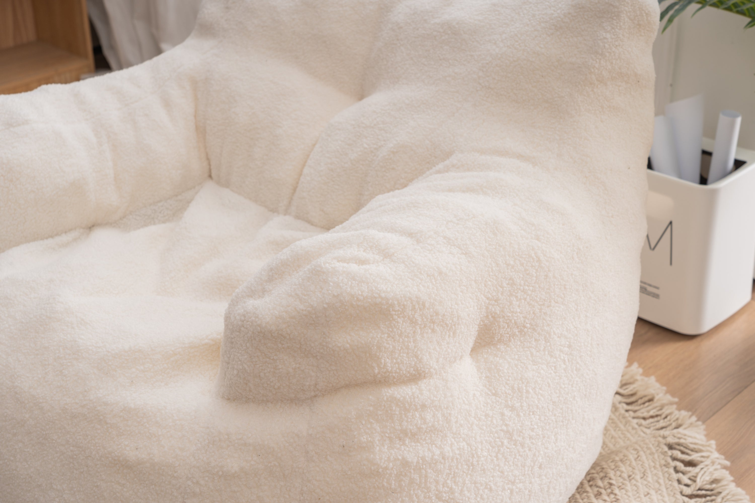 Tufted bean bag chair dimensions view