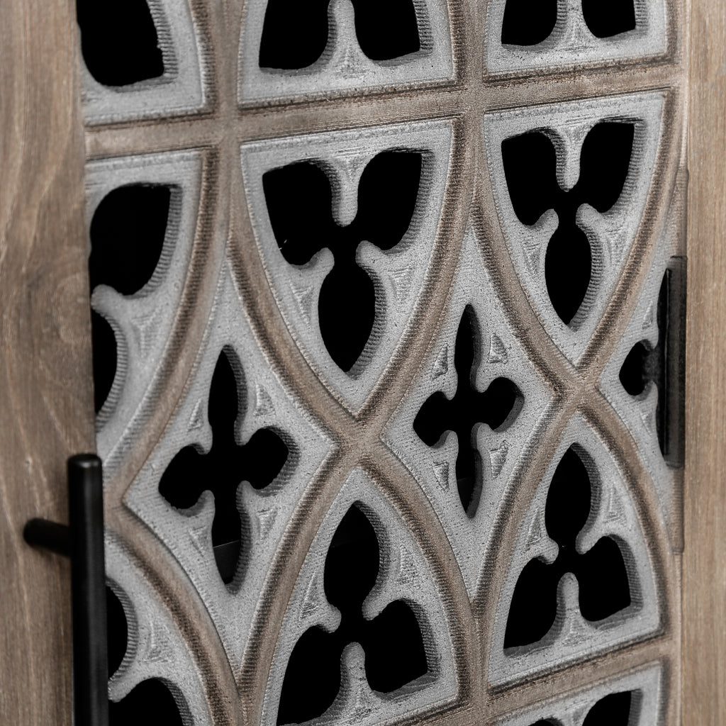 Antique brown hollow floral sideboard product photo