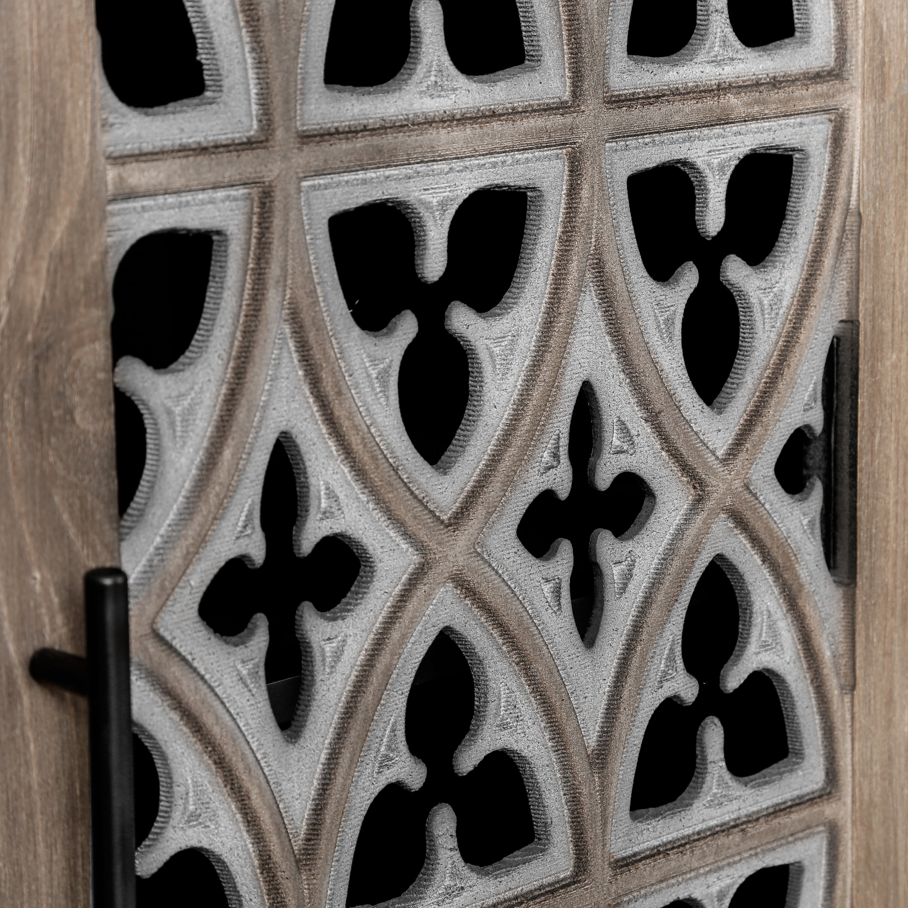 Antique brown hollow floral sideboard product photo