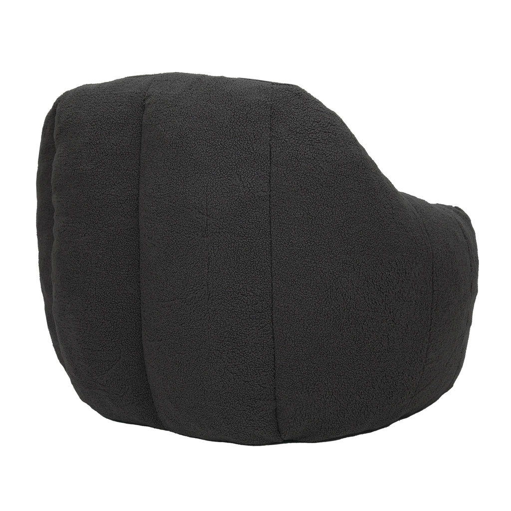 Non-slip base on dark gray teddy bean bag