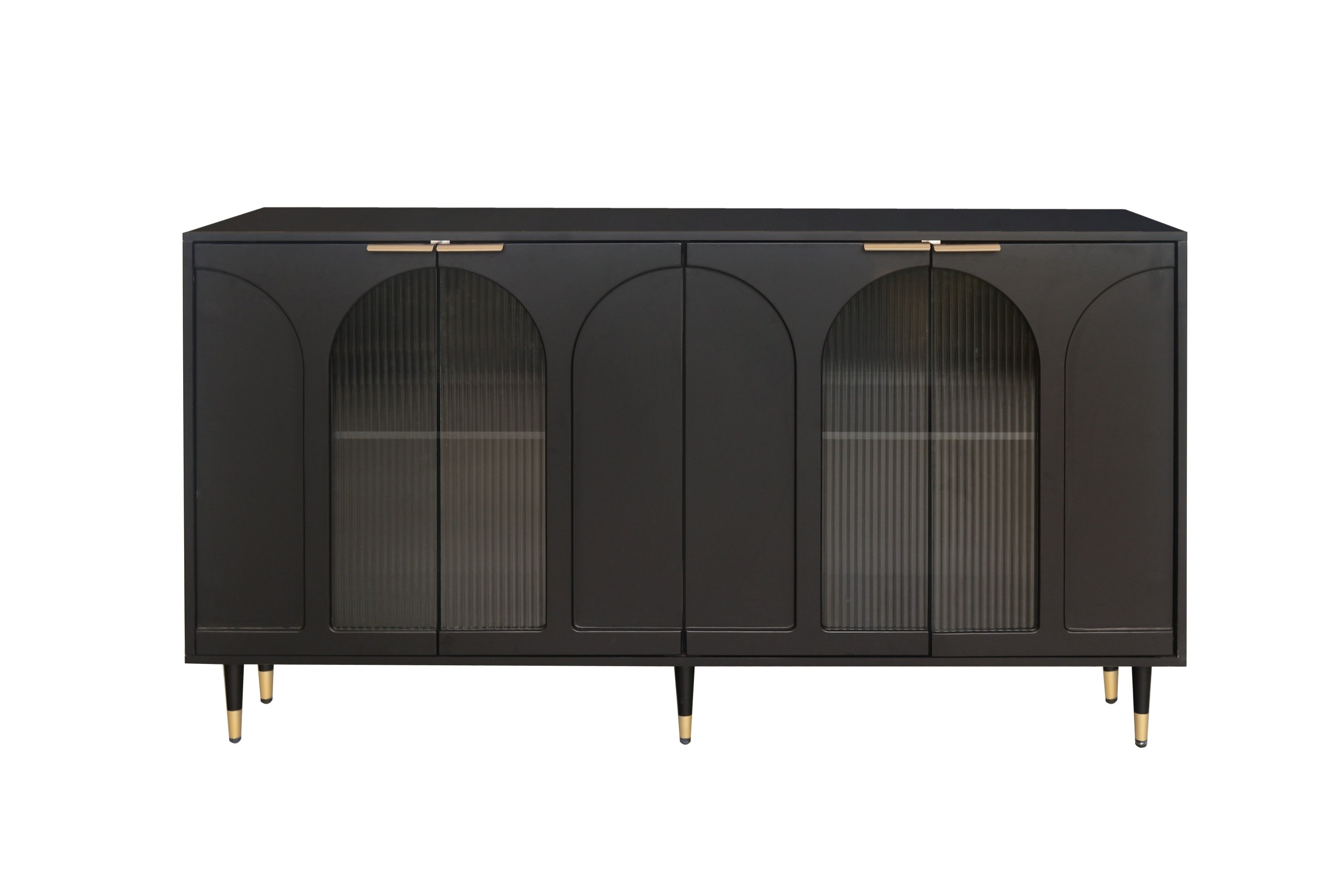 Black MDF sideboard euro-style concealed hinges close-up