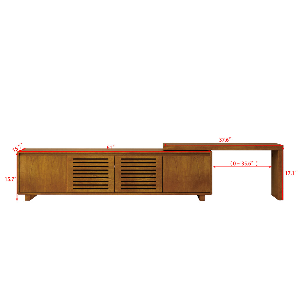 Mid-century modern TV stand in living room setting