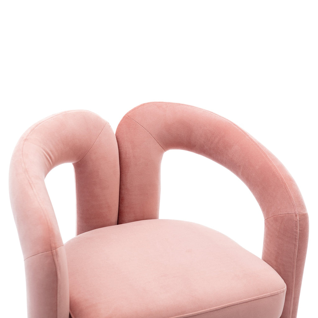 Velvet Barrel Accent Chair Set of 2 — Wood Legs