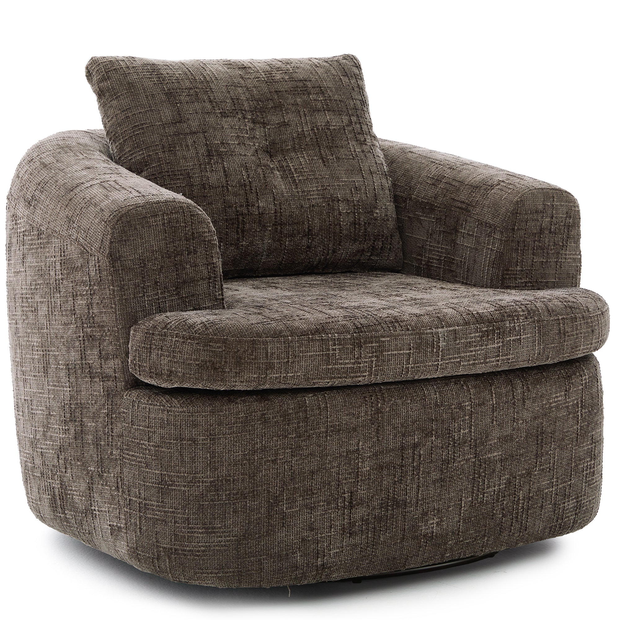 Living room brown swivel accent chair