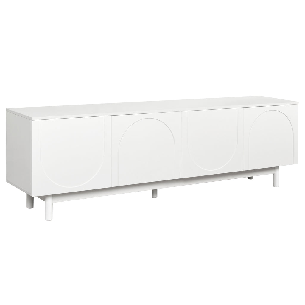 White arch TV stand tabletop view