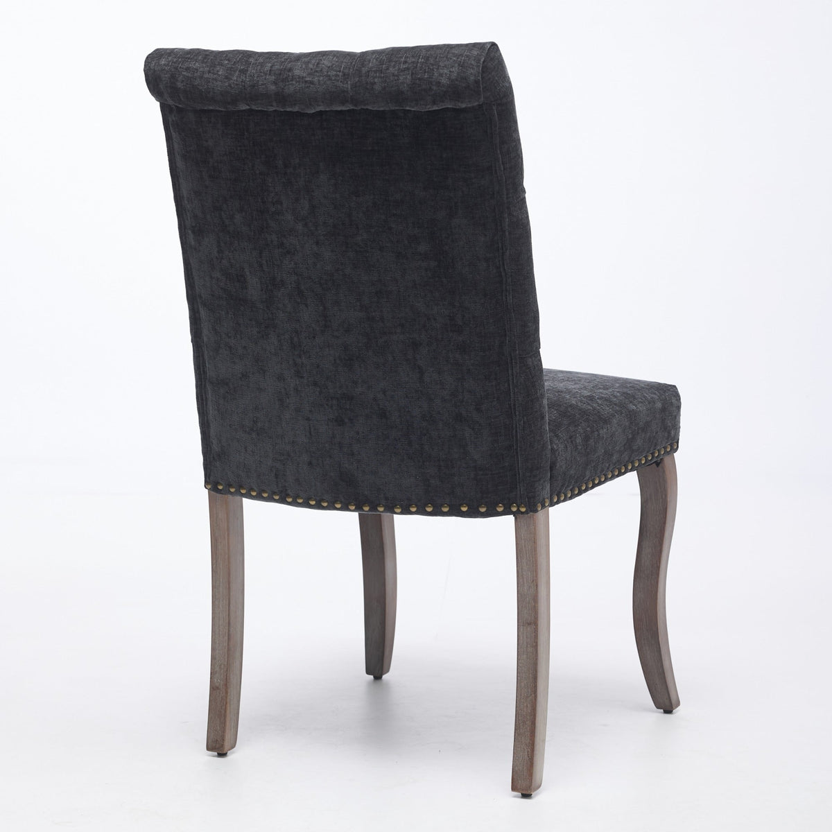 Upholstered Chenille Fabric Accent Dining Chair, Curved Solid Wood Legs, Elegant Tufted Club Dining Room Kitchen Room Arm Dining Chair, Single Pack,Olive Green,SW1895OL