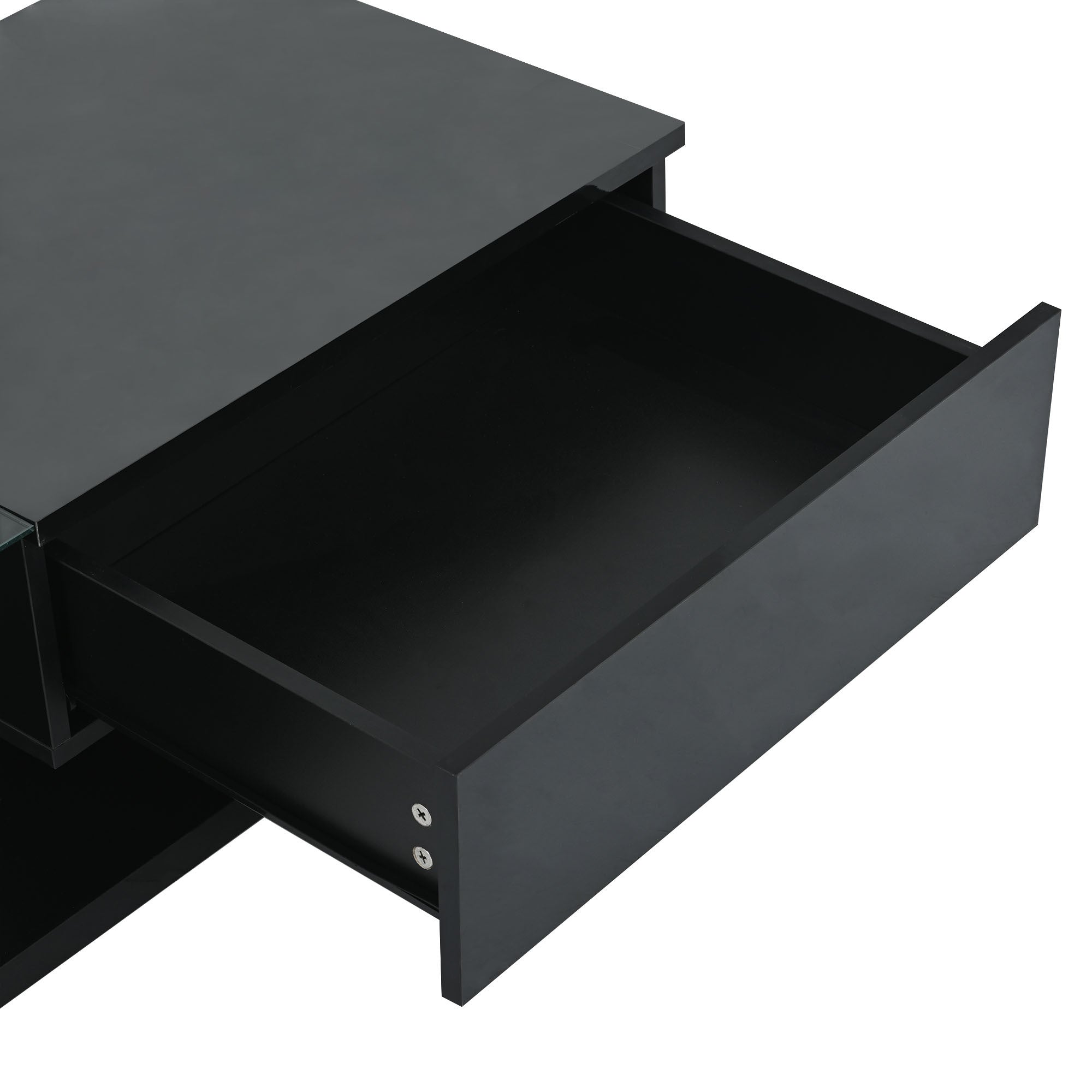 Tempered glass coffee table contemporary living room