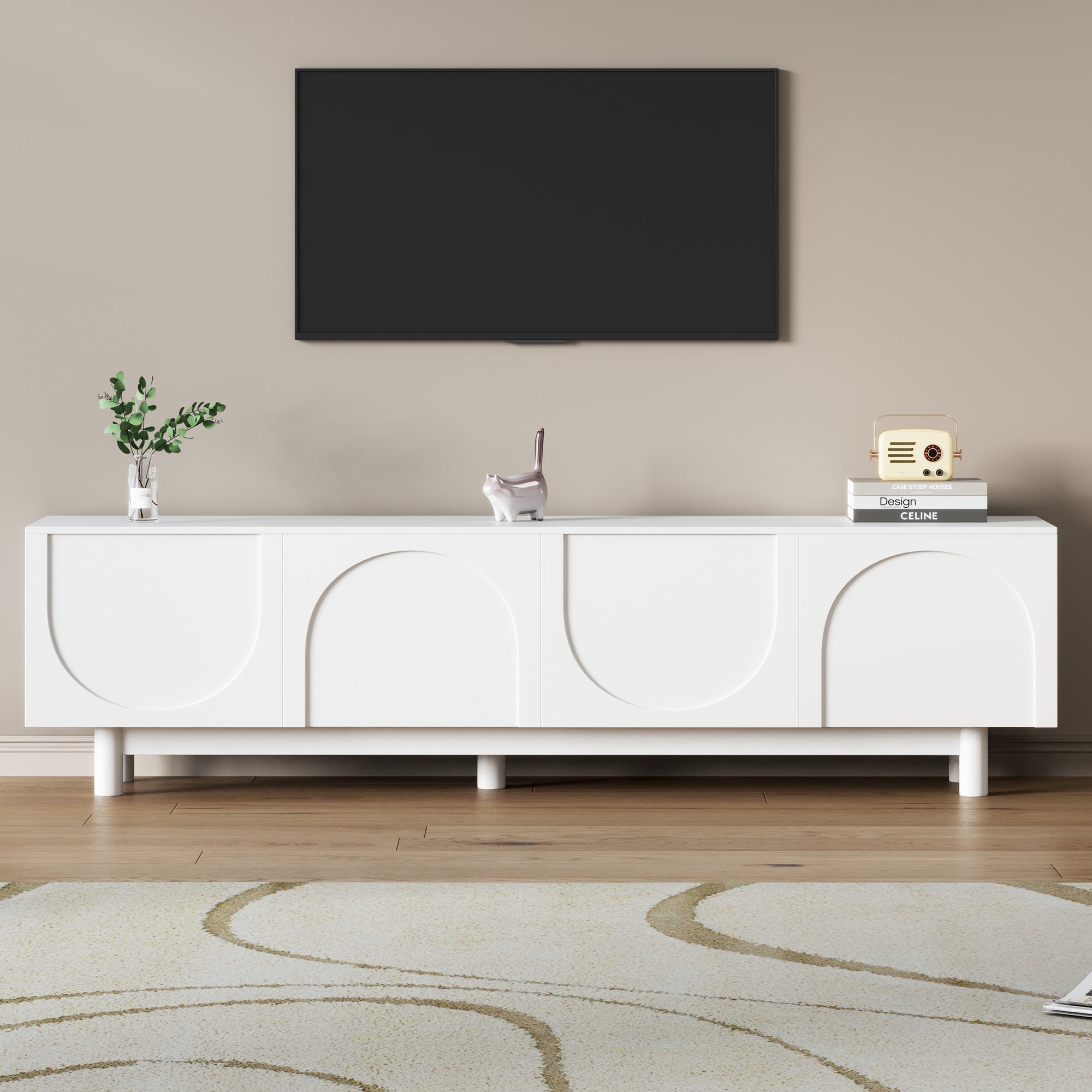 TV Stand with Arch Cabinets — for TVs Up to 78"