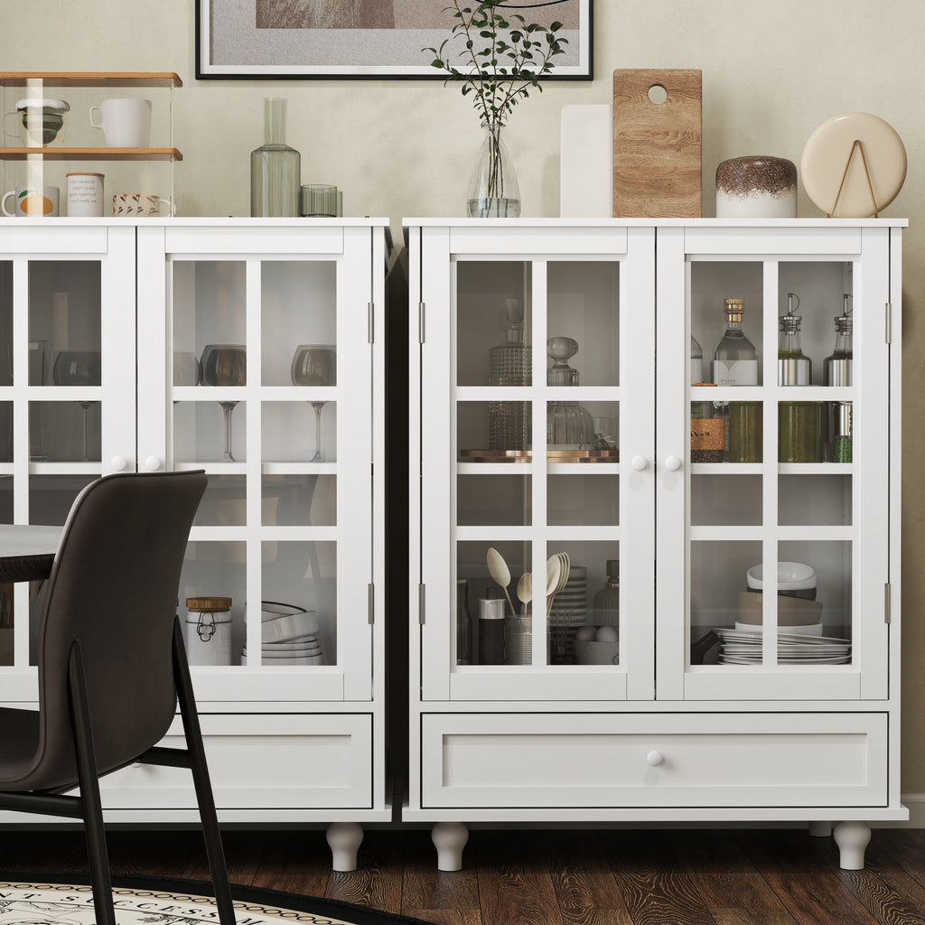 Minimalist white sideboard freestanding cabinet profile