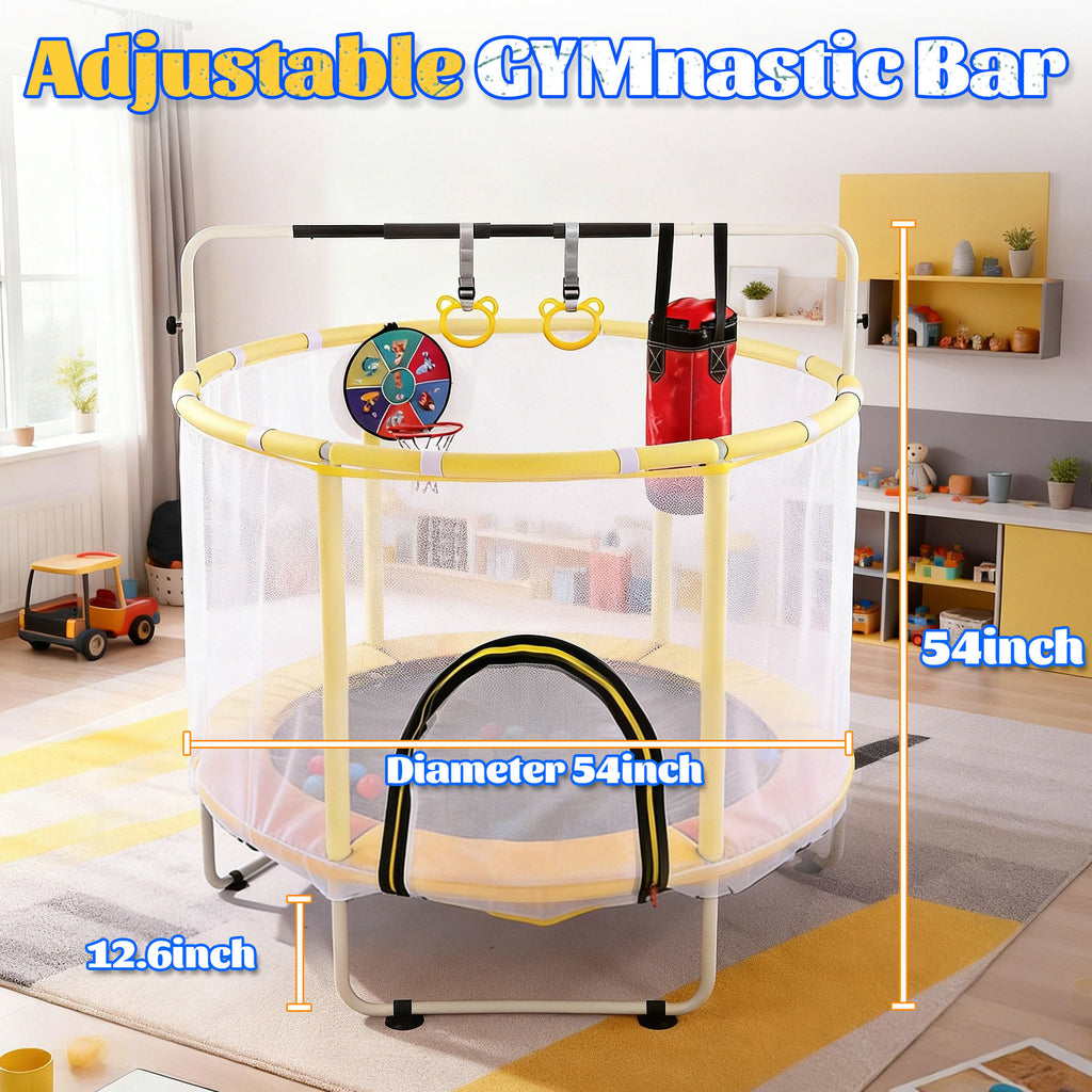 Kids indoor outdoor trampoline three U-shaped anti-slip legs detail