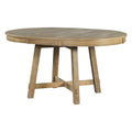 Natural round extendable dining table — front view