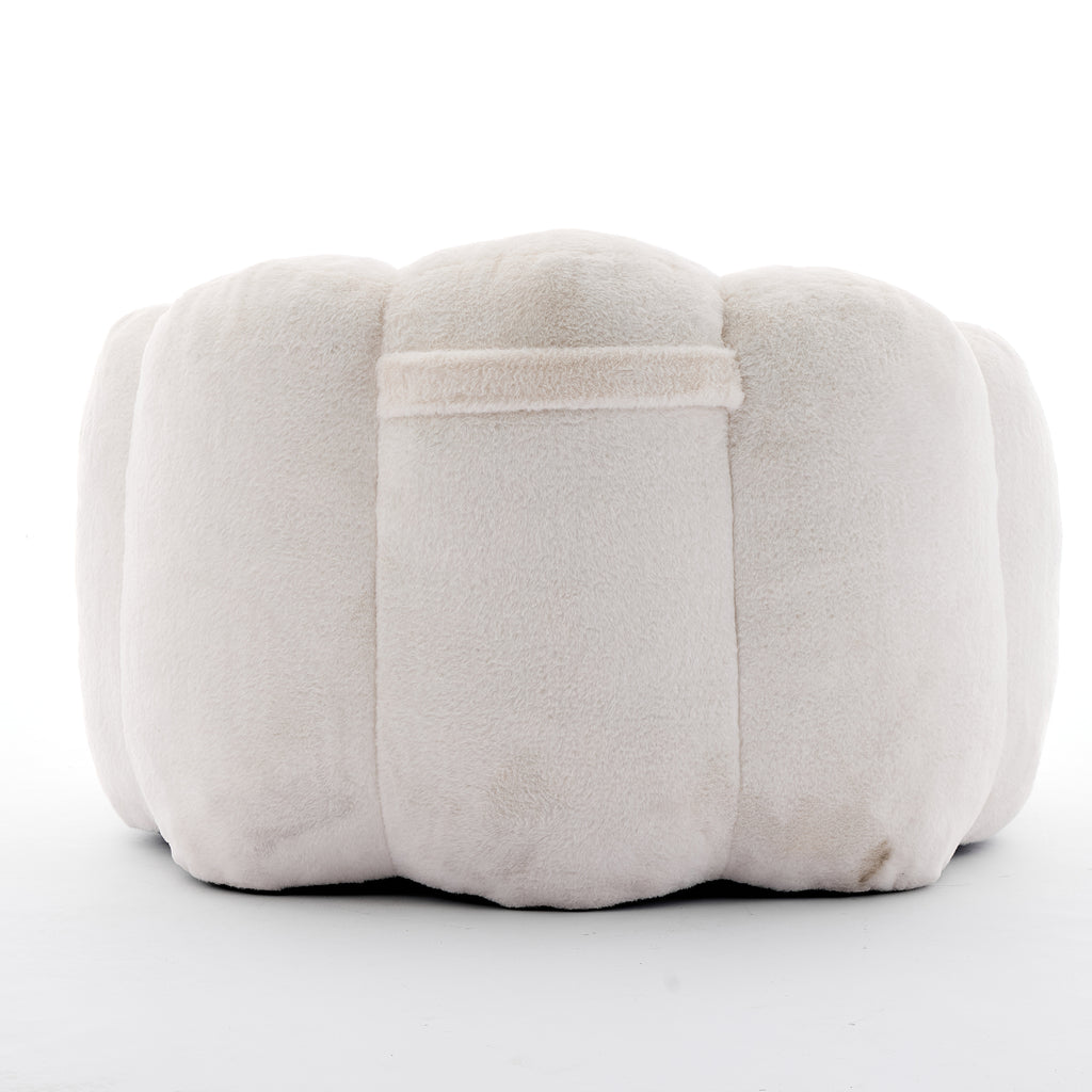 White lotus bean bag chair lifestyle view