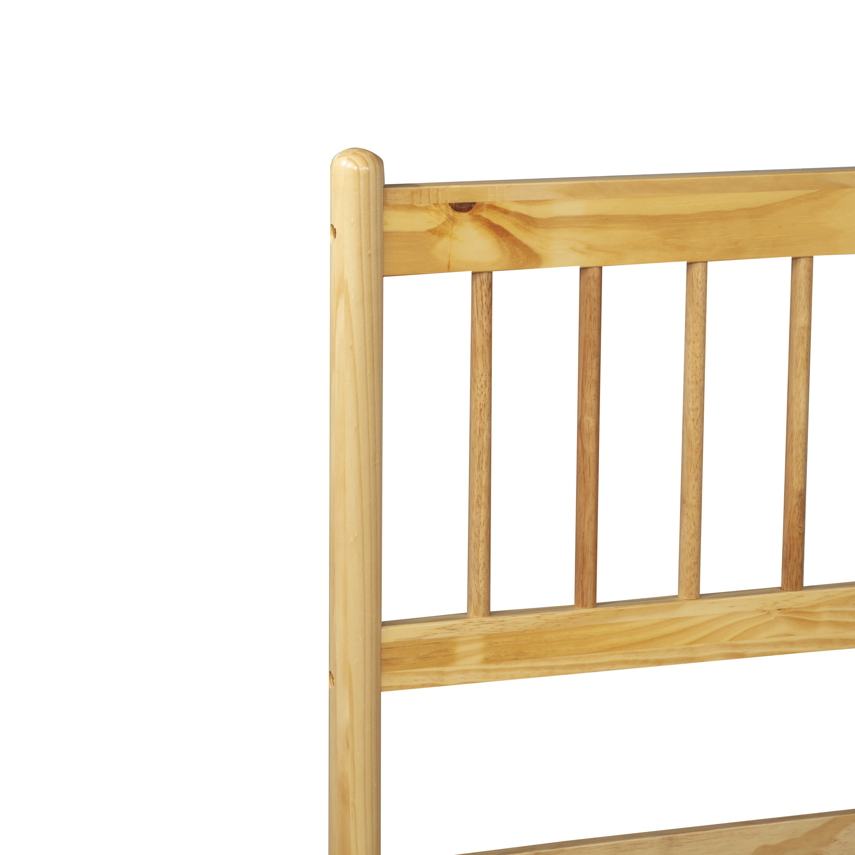 Traditional Style King Size Bed with Headboard and Footboard, Pinewood Bed with Strengthened Bed Frame,Walnut