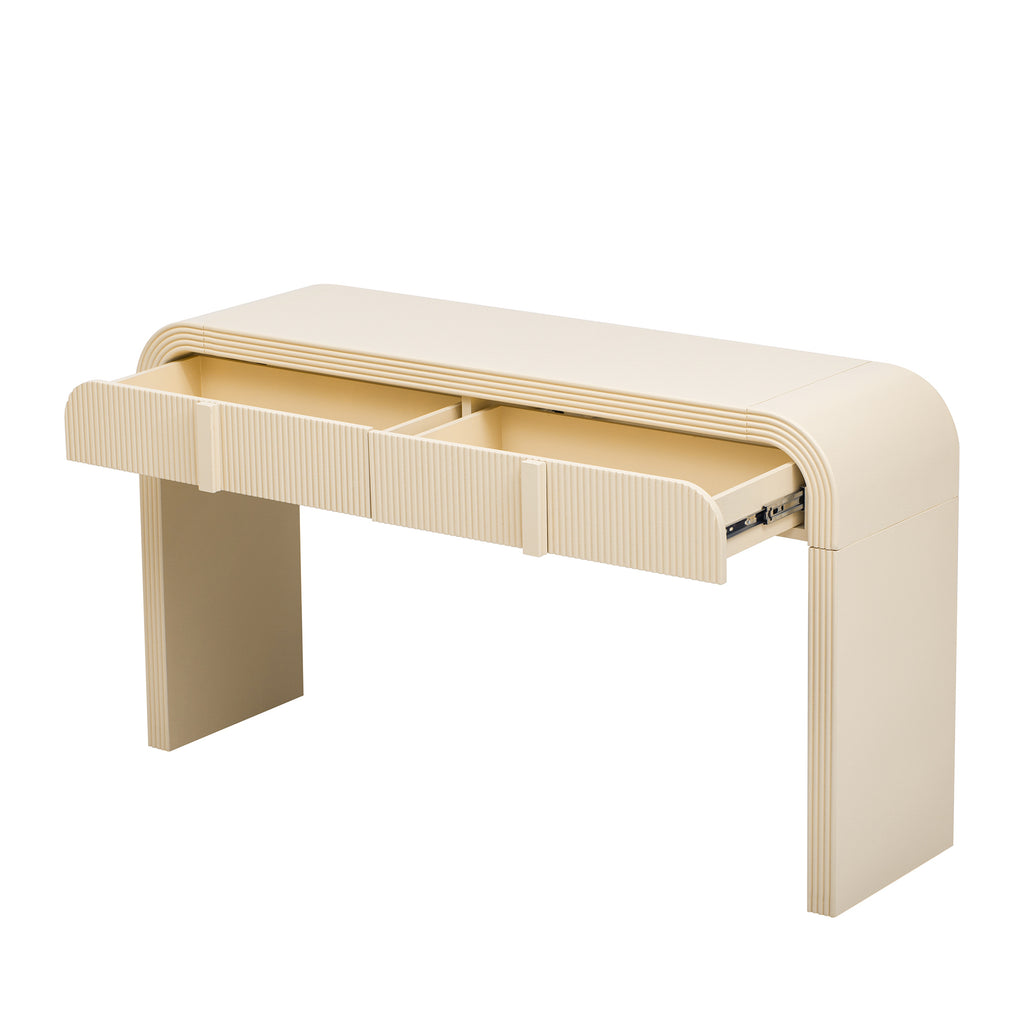 Rounded edge console table soft curve design detail