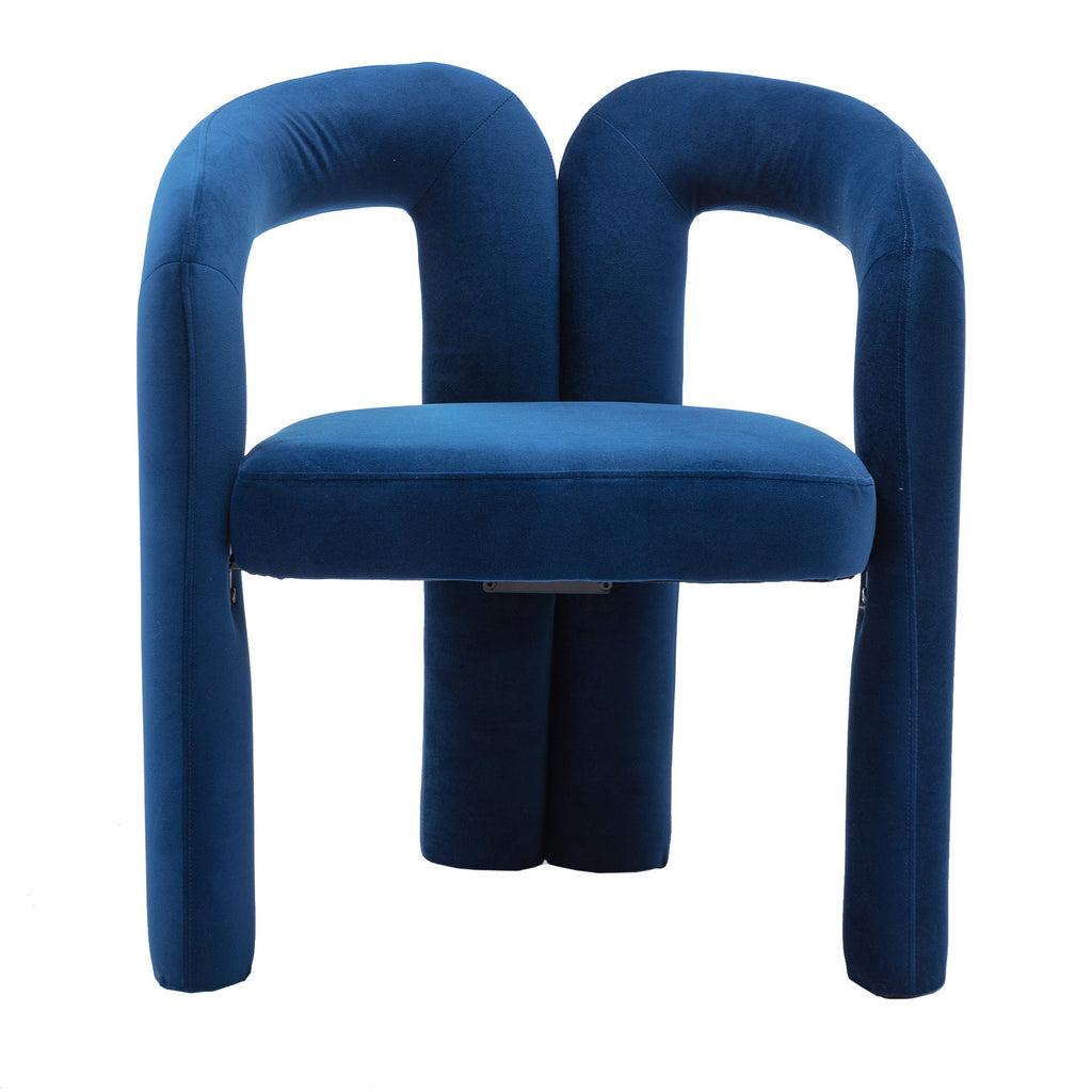 Velvet Barrel Accent Chair Set of 2 — Wood Legs