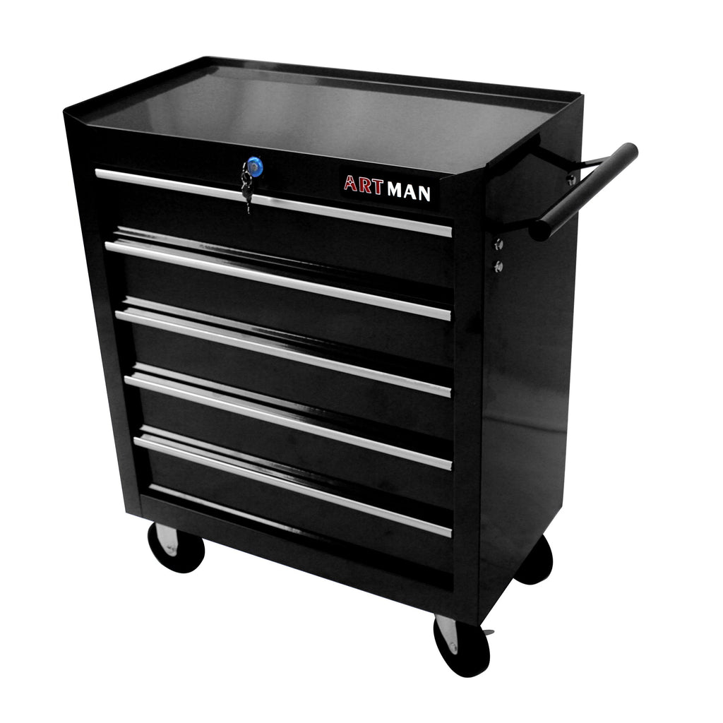 5-Drawer Rolling Tool Cart — Lockable Multifunctional Tool Storage