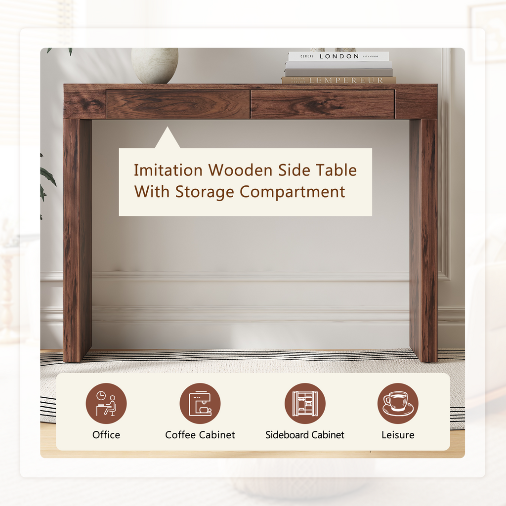 Natural walnut bar table full product overview