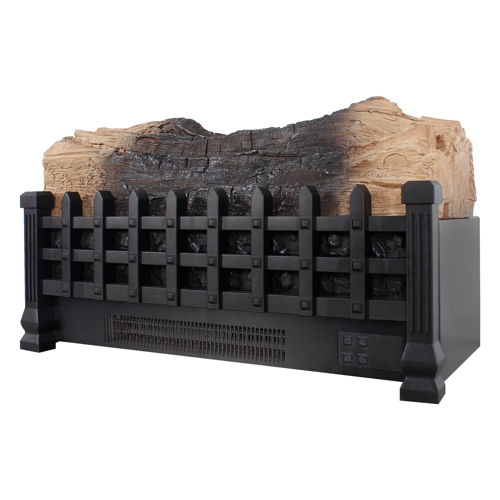 Antique black electric fireplace insert freestanding floor placement