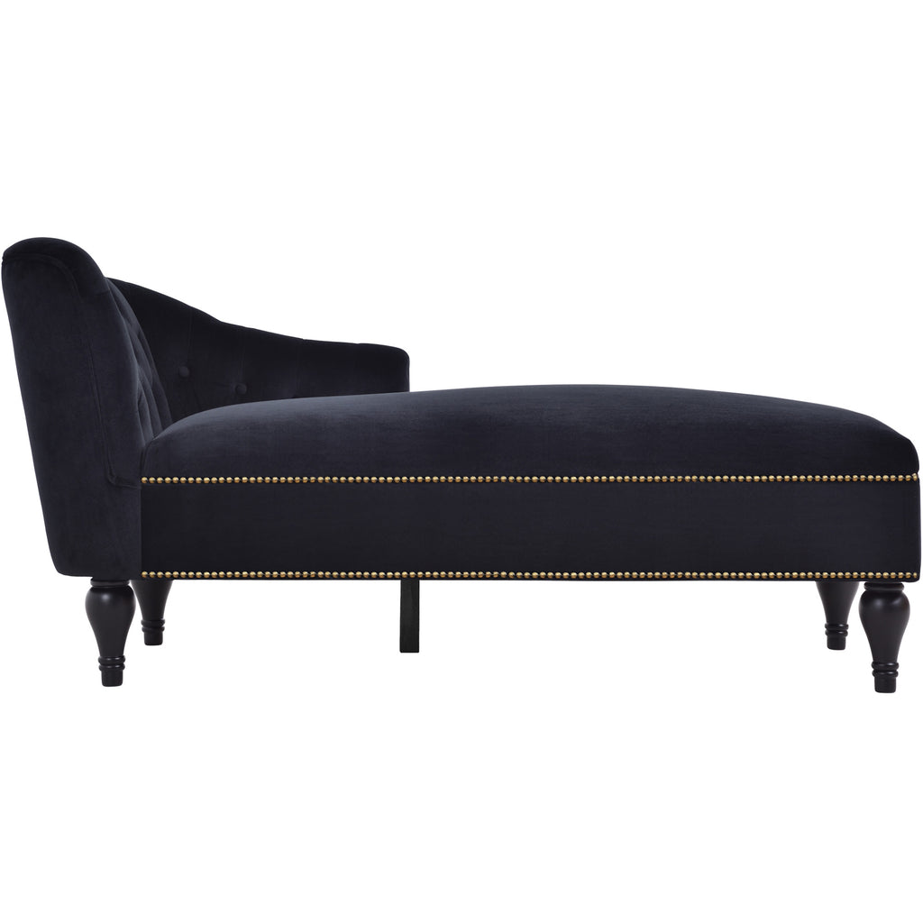 Black chaise lounge for bedroom or apartment