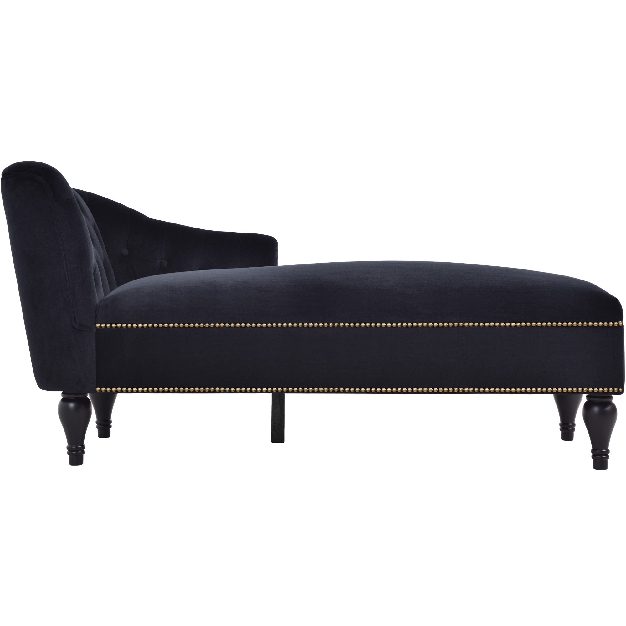 Black chaise lounge for bedroom or apartment