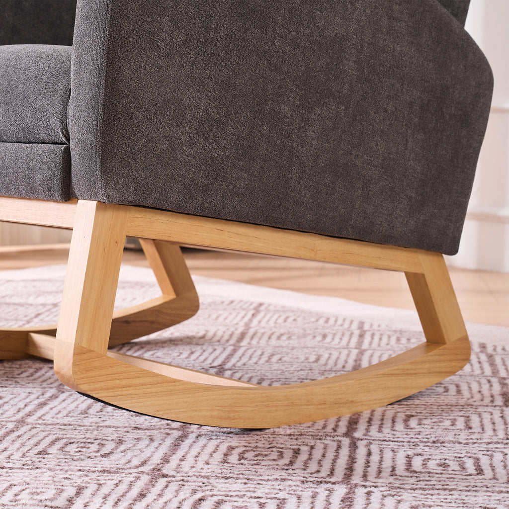 Gray rocking chair with footrest product photo