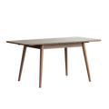 Walnut extendable solid oak dining table — front view