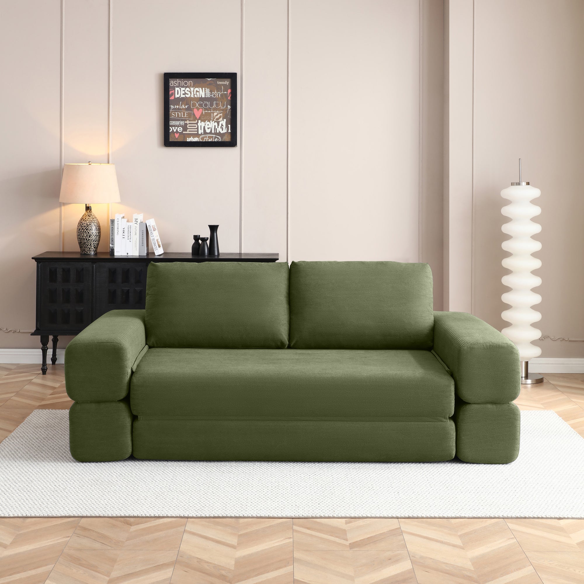 3-in-1 convertible floor couch in living room setting