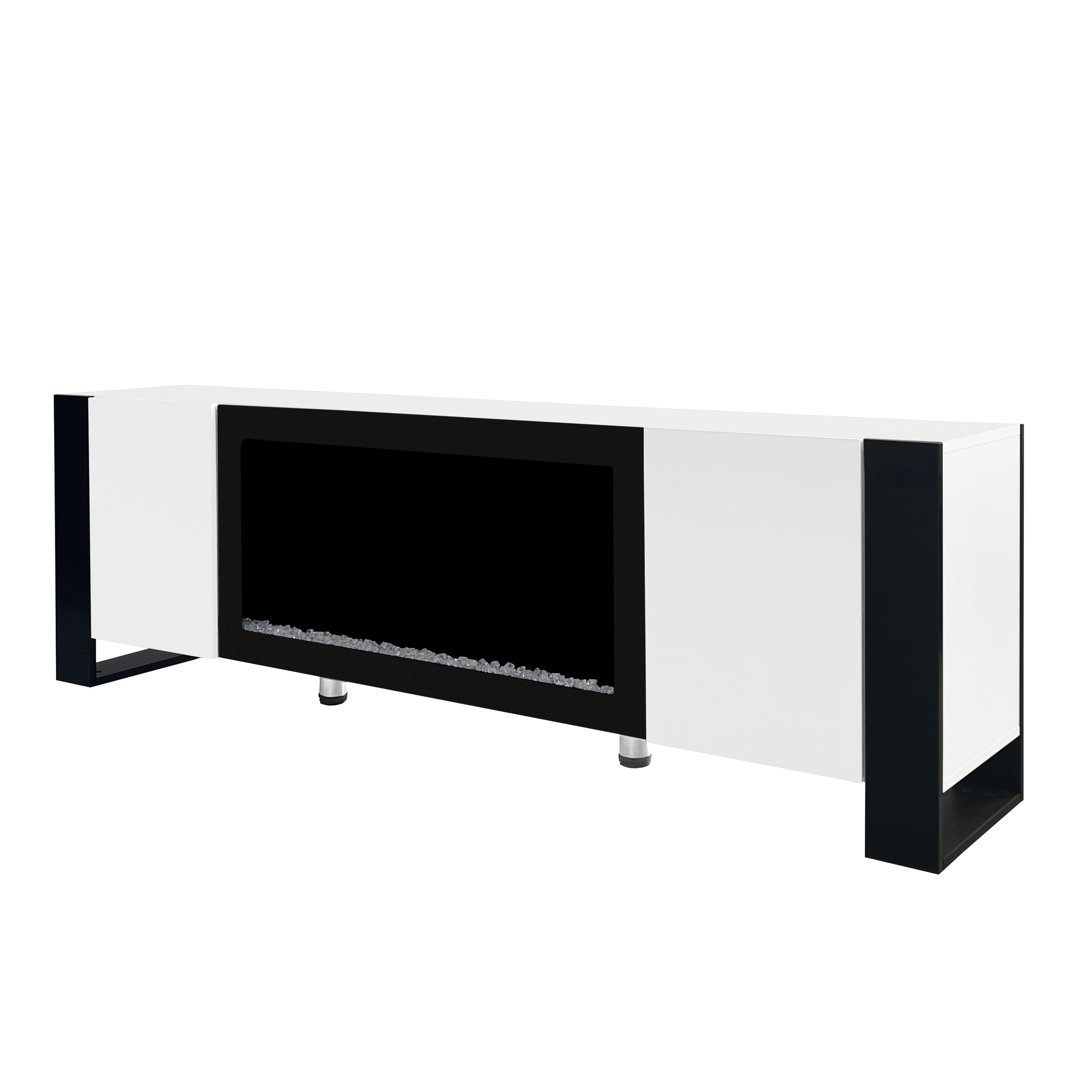 68-inch white media console complete product photo