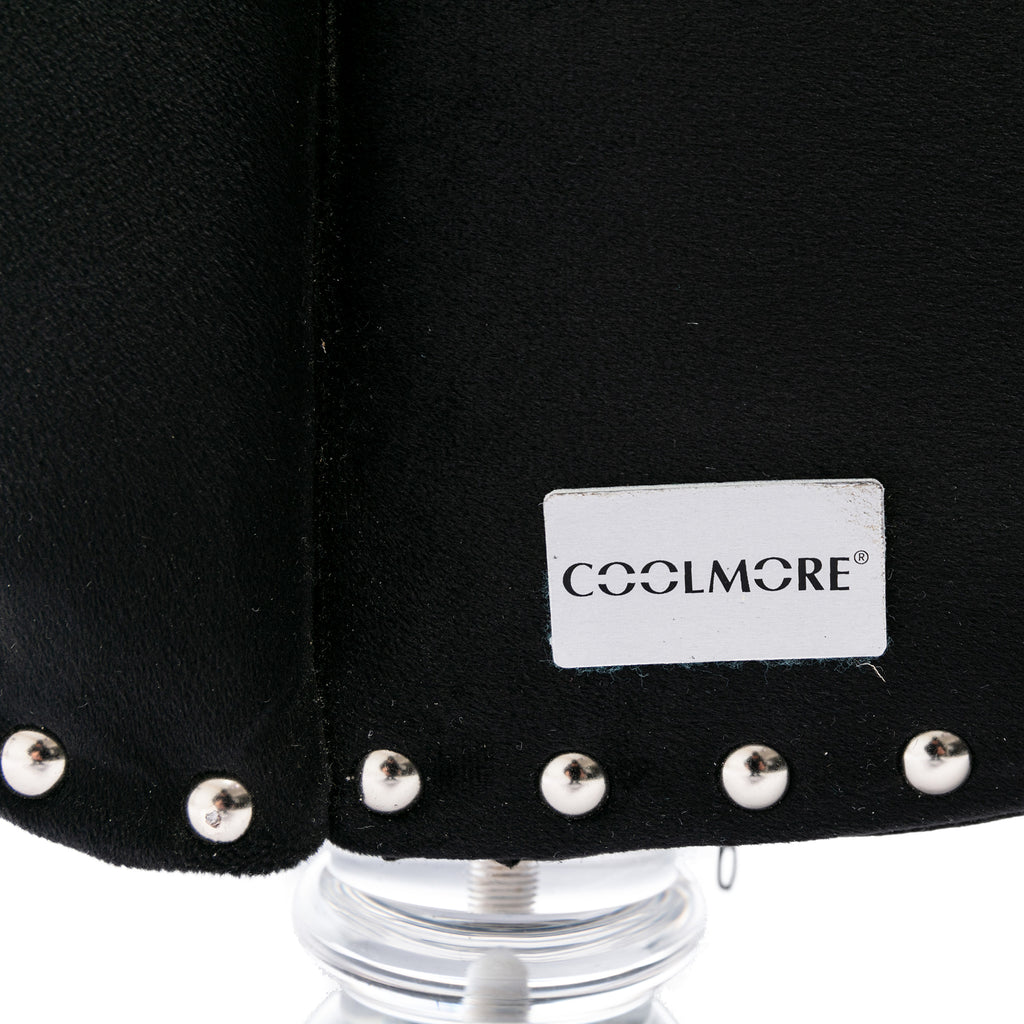 Black button-tufted chaise lounge product photo