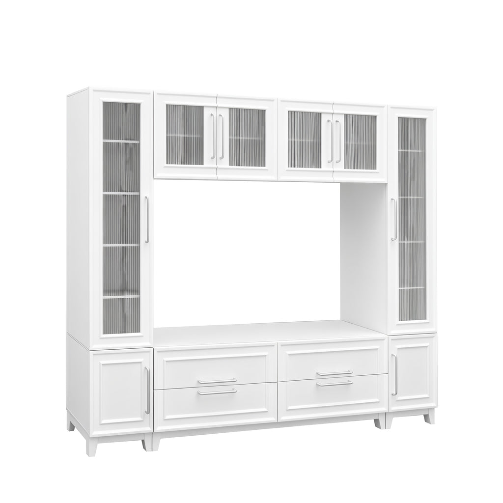 Modern entertainment center anti-tipping wall unit design