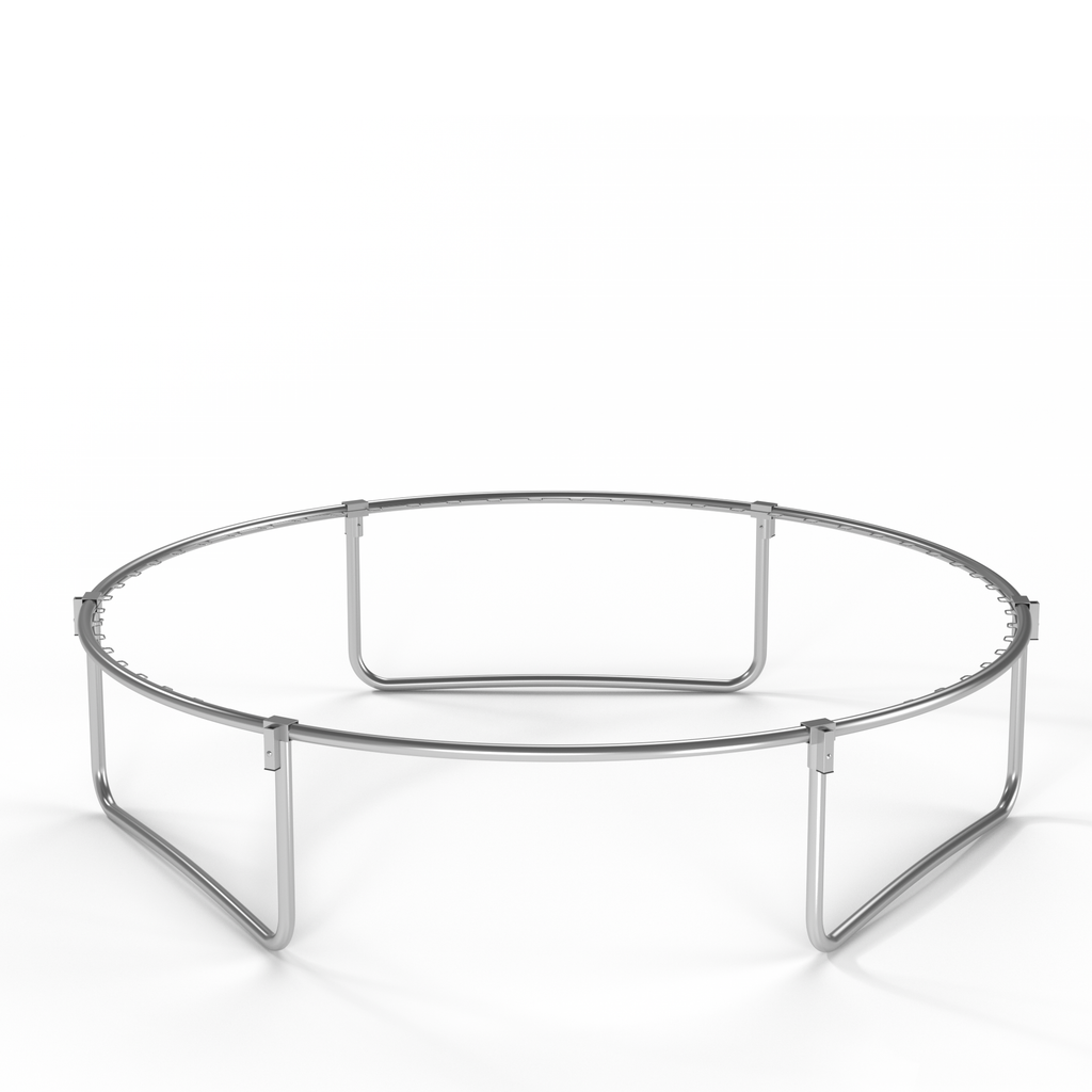 Curved fiberglass enclosure poles trampoline detail