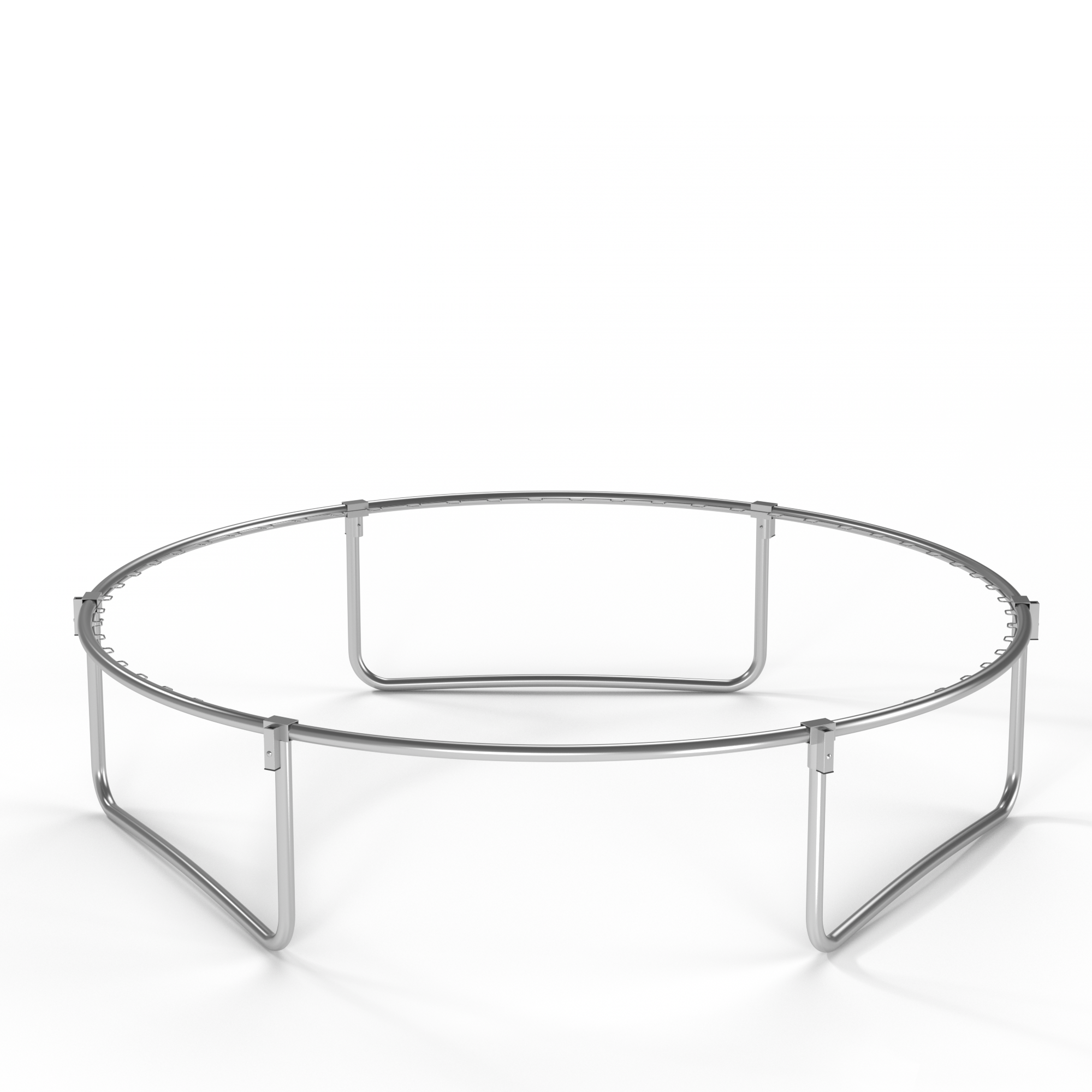 Curved fiberglass enclosure poles trampoline detail