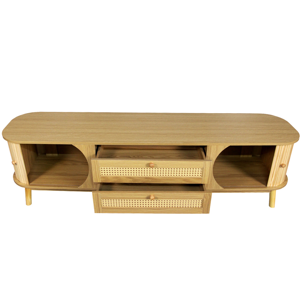 75-inch modern rattan TV stand product photo