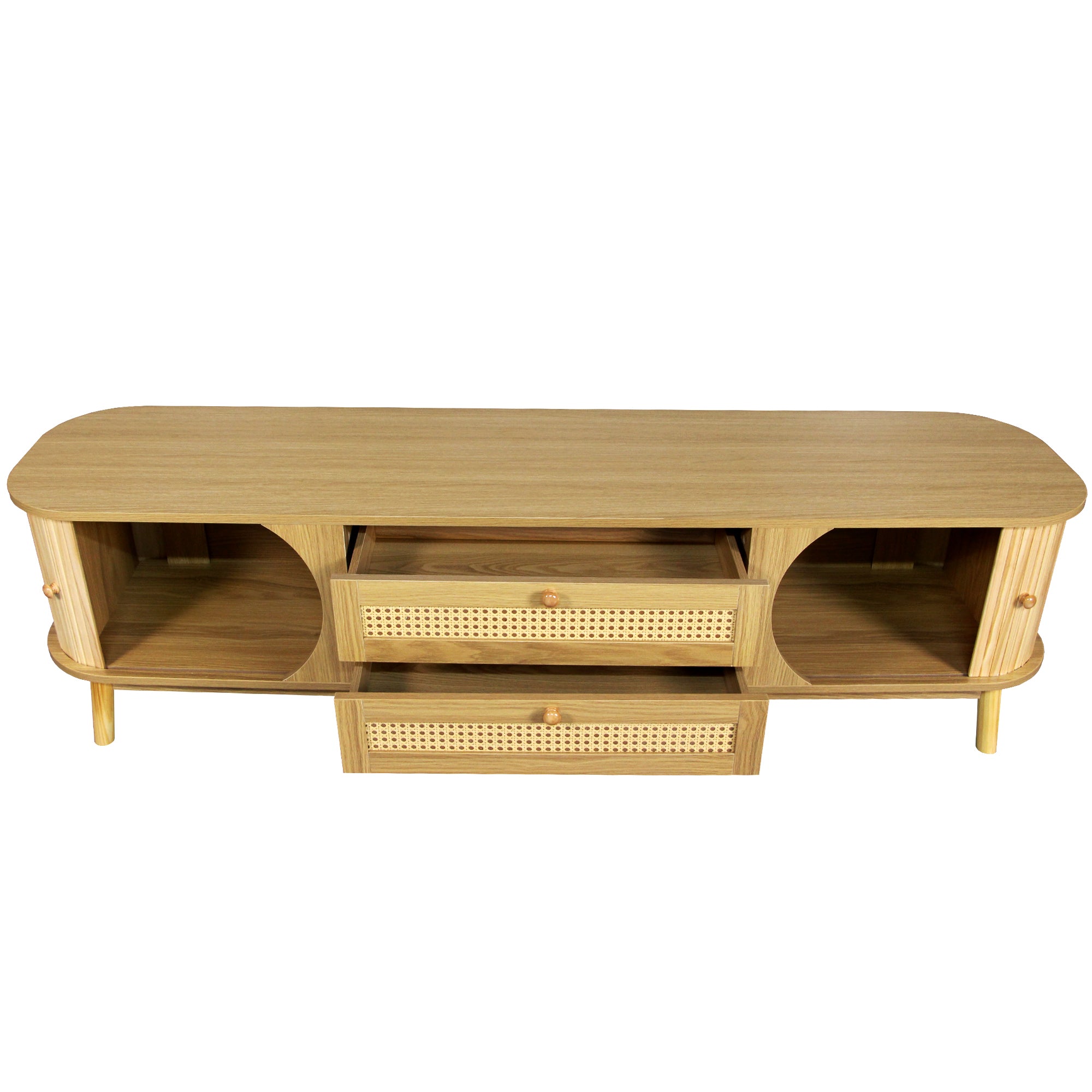 75-inch modern rattan TV stand product photo