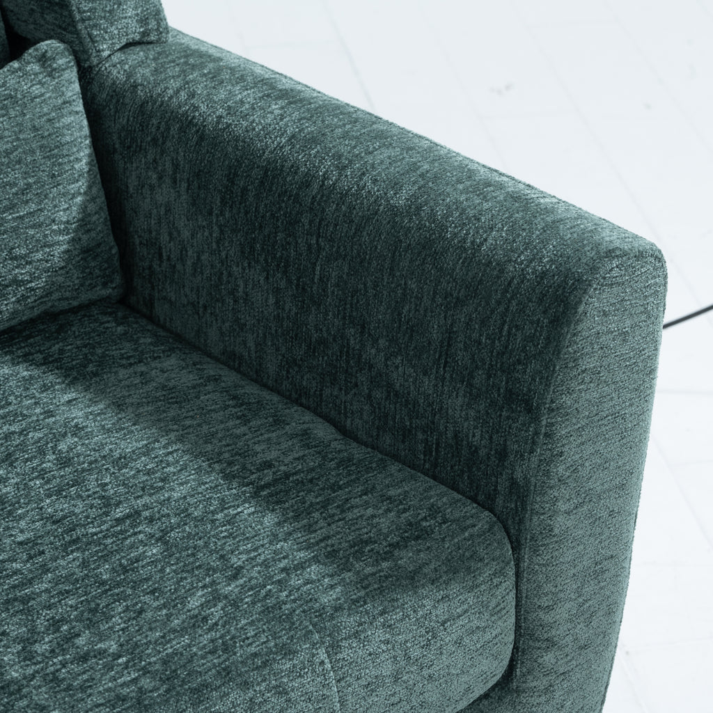 Blackish green modern armchair full view