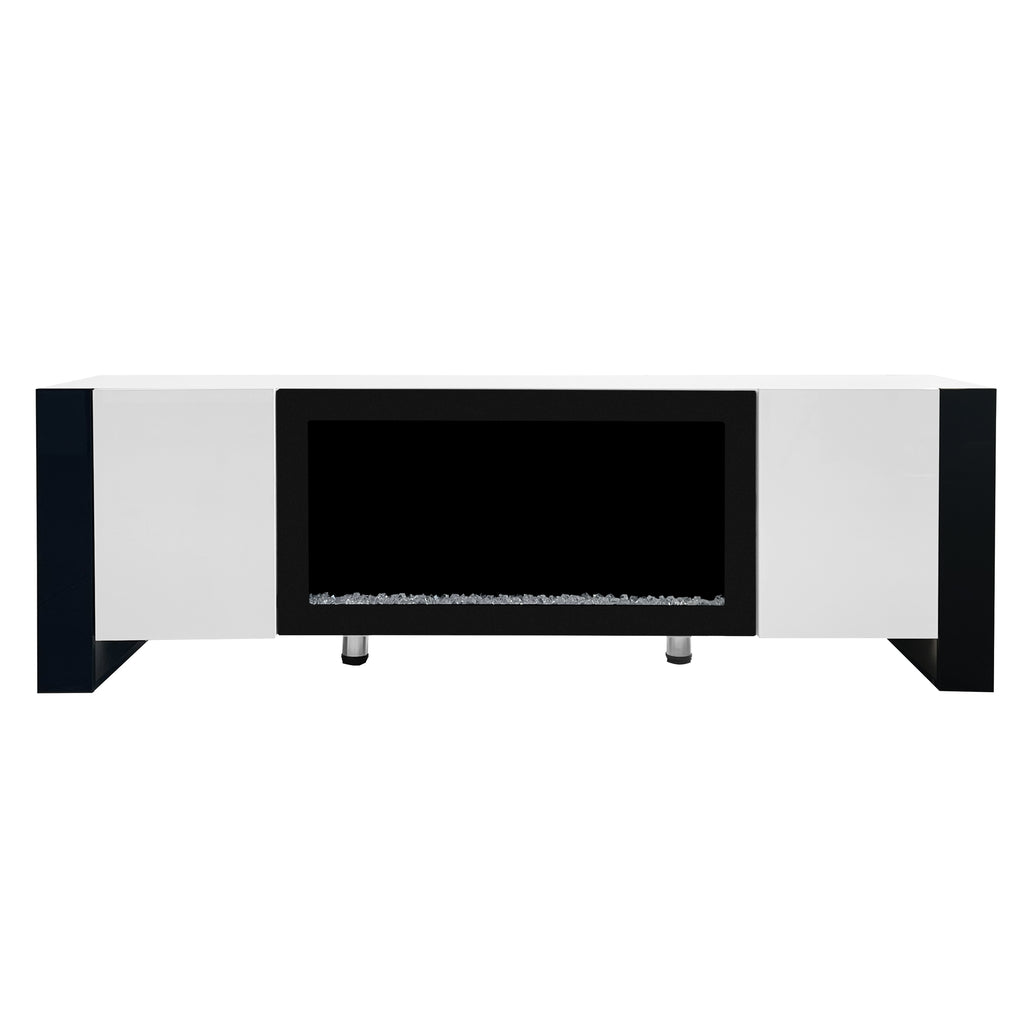 Entertainment center cabinet interior storage layout