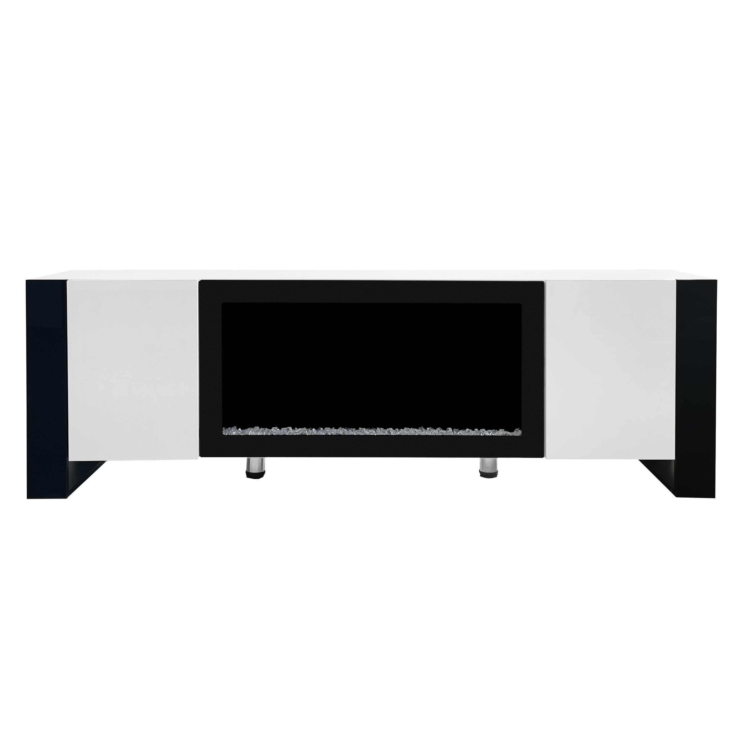 Entertainment center cabinet interior storage layout