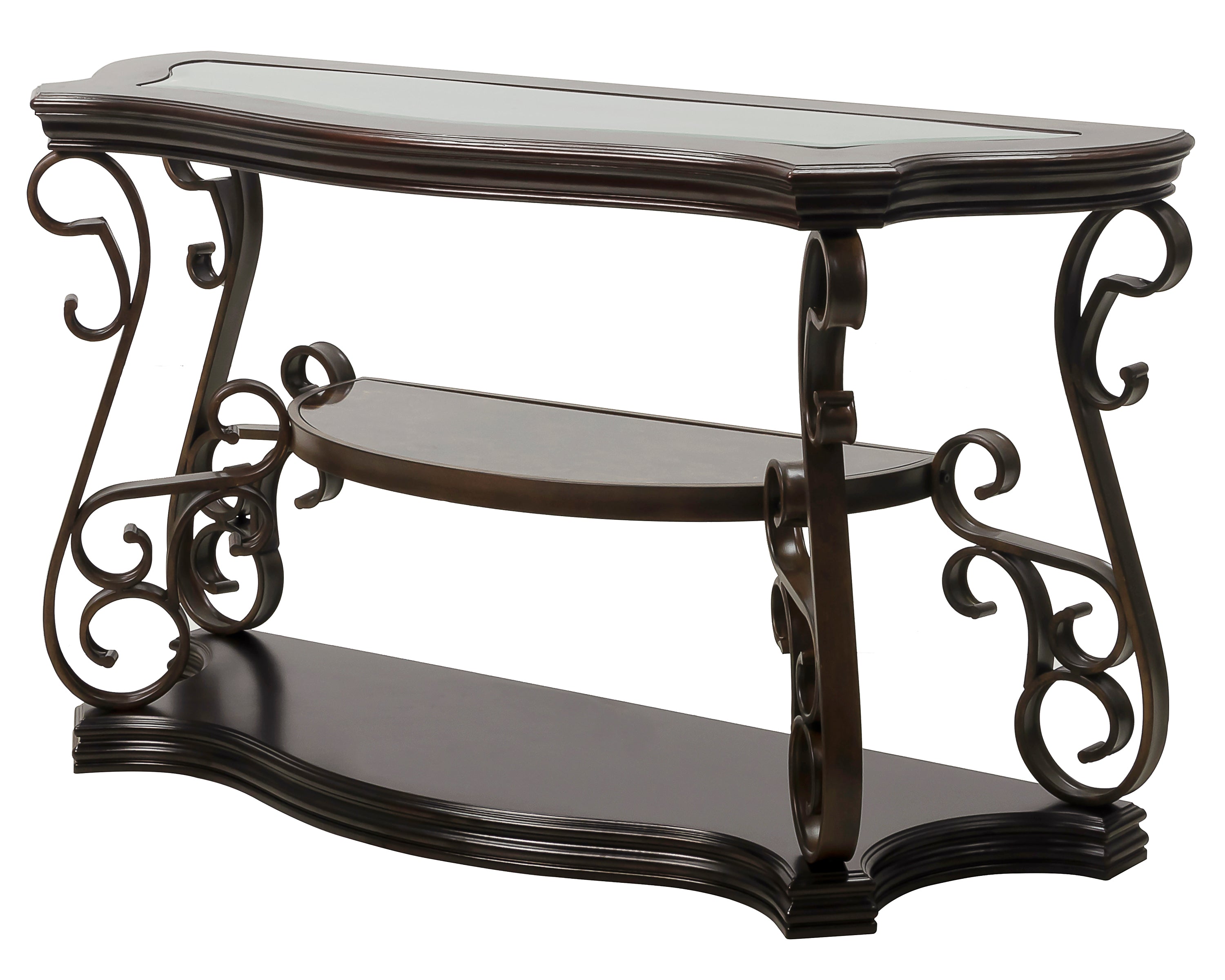 Glass-top sofa table marble-paper middle shelf living room setting