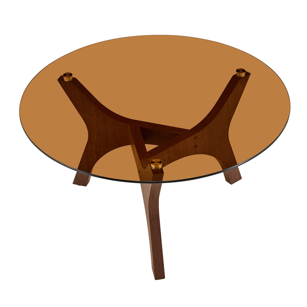 31.5' Glass Coffee Table, Mid-Century Modern Style, Ideal as a Centerpiece for Living Rooms, Bedrooms, Reception Areas, and Offices (Black Wood Grain)