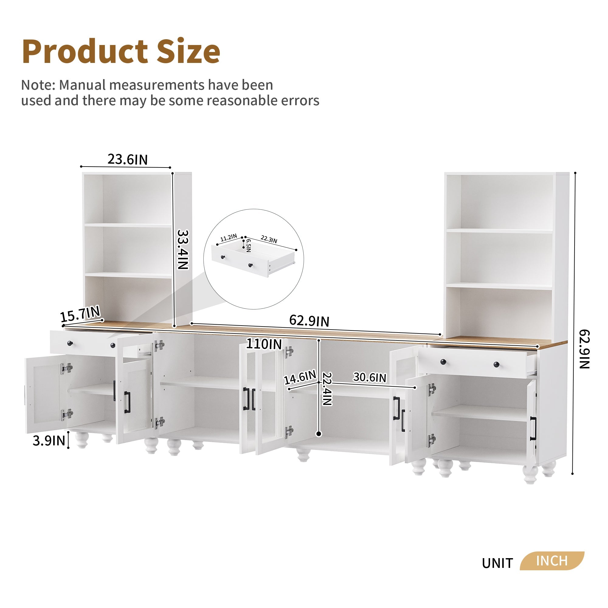Farmhouse Entertainment Center with Gourd Legs — for TVs Up to 70"