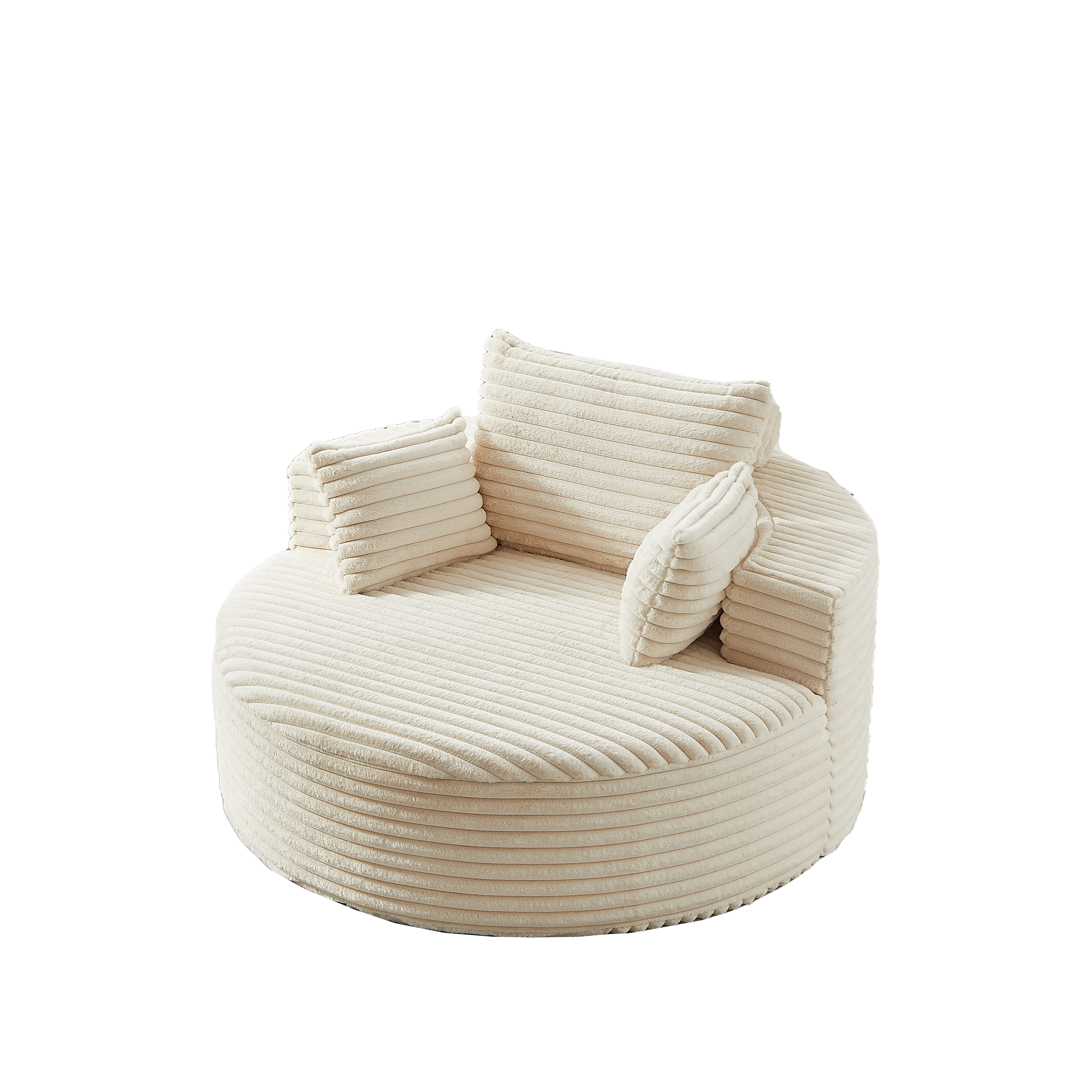 Single seat fluffy chair in bedroom or lounge setting