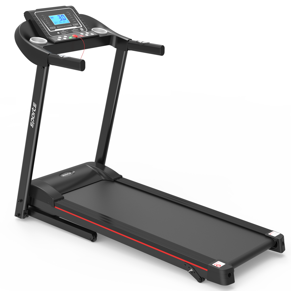 Foldable treadmill carbon steel frame and anti-slip deck