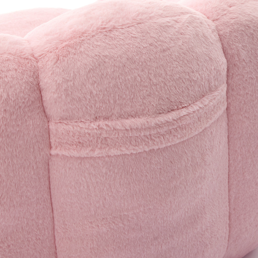 Bean bag chair pull ring detail for easy movement
