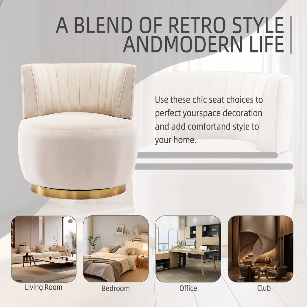 Compact round swivel chair angle view