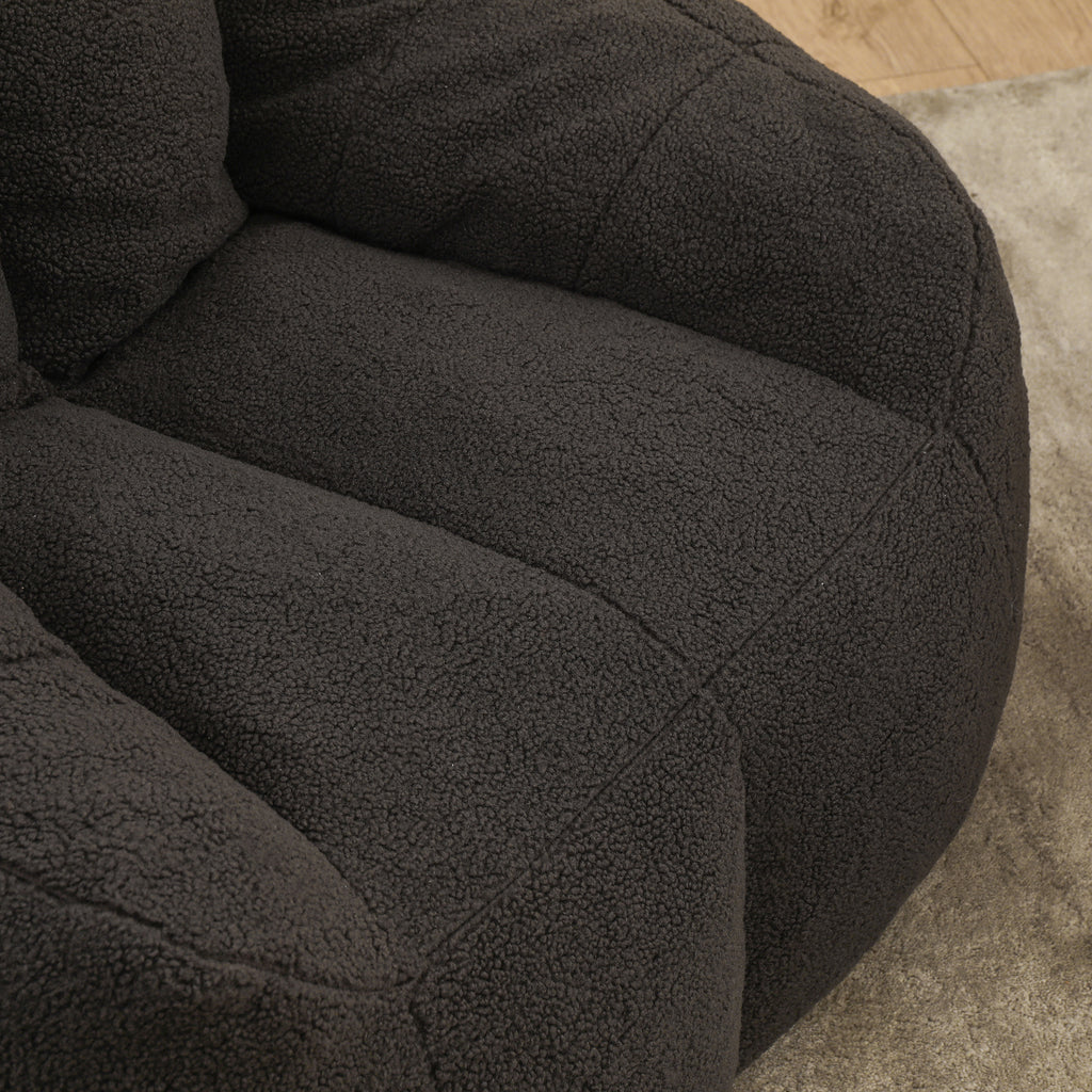 High-density memory foam bean bag seating detail